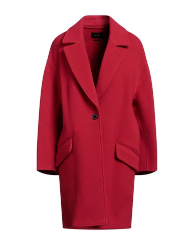 Shop Isabel Marant Woman Overcoat & Trench Coat Red Size 4 Wool, Polyamide