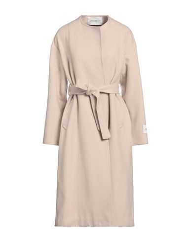 Shop Hinnominate Woman Coat Beige Size S Polyester, Viscose, Elastane