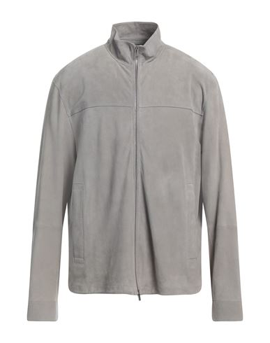 Shop Emporio Armani Man Jacket Light Grey Size 44 Goat Skin