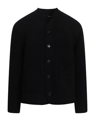 Shop Isabel Benenato Man Cardigan Black Size 40 Virgin Wool, Polyester, Wool