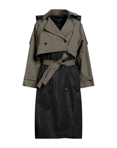 Shop Isabel Benenato Woman Overcoat & Trench Coat Military Green Size 8 Cotton, Polyamide, Polyester