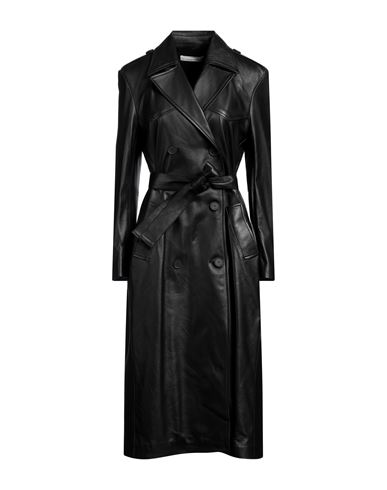 Shop Liviana Conti Woman Overcoat & Trench Coat Black Size 8 Leather