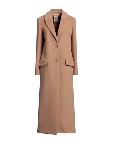 Shop Semicouture Woman Coat Camel Size 10 Virgin Wool, Polyamide, Polyester In Beige