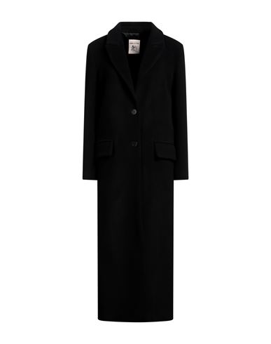 Shop Semicouture Woman Coat Black Size 10 Virgin Wool, Polyamide, Polyester