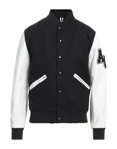 Shop American College Man Jacket Black Size L Wool, Cowhide