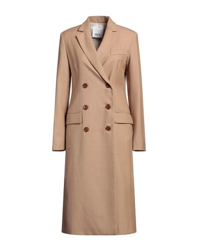 Shop Erika Cavallini Woman Overcoat & Trench Coat Camel Size 12 Virgin Wool, Polyester In Beige