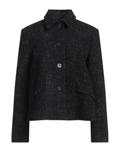 Shop Semicouture Woman Coat Black Size 10 Wool, Polyester, Acrylic, Cotton, Polyamide