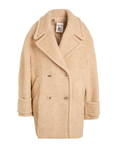 Semicouture Woman Coat Beige Size 10 Virgin Wool, Alpaca Wool, Polyamide, Polyester