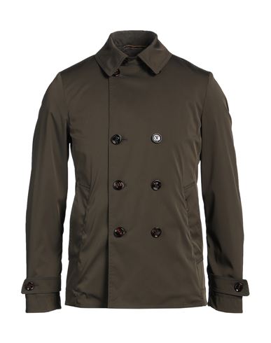 Moorer Man Overcoat & Trench Coat Dark Green Size 36 Polyester, Elastane In Green