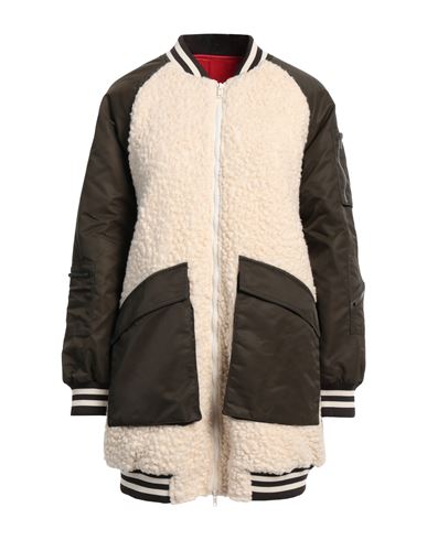 European Culture Woman Coat Ivory Size S Polyamide, Mohair Wool, Polyester, Acrylic, Cotton In Black