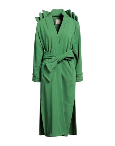 Shop Jijil Woman Coat Green Size 4 Cotton, Polyester