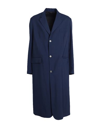 Shop Marni Man Overcoat & Trench Coat Blue Size 38 Virgin Wool