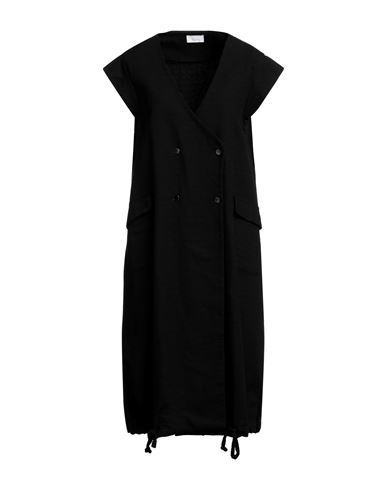 Shop Soho-t Woman Overcoat & Trench Coat Black Size M Cotton, Elastane