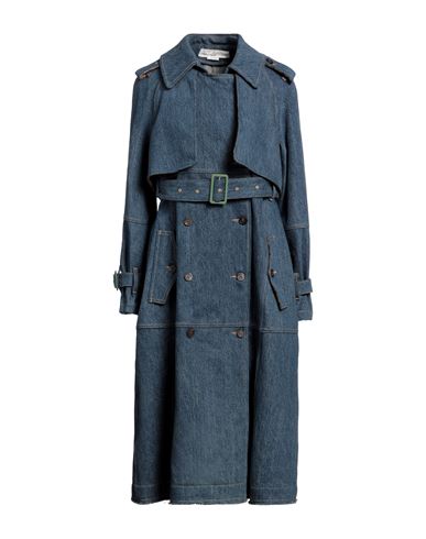 Shop Golden Goose Woman Overcoat & Trench Coat Blue Size S Cotton, Virgin Wool