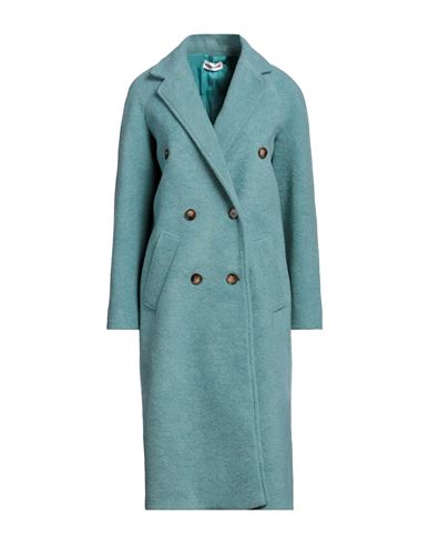 Shop Sandro Ferrone Woman Coat Pastel Blue Size 10 Polyester