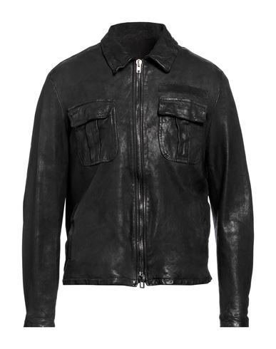 Shop Salvatore Santoro Man Jacket Black Size 40 Leather