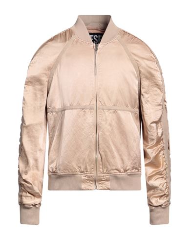 Shop Diesel Man Jacket Blush Size L Viscose, Linen, Cotton In Pink