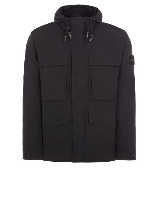  STONE ISLAND 414F1 WEATHERPROOF COTTON CANVAS_ GHOST PIECE WITH DETACHABLE LINING Cazadora Hombre Negro
