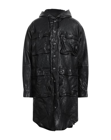 Shop Diesel Man Coat Black Size 44 Leather