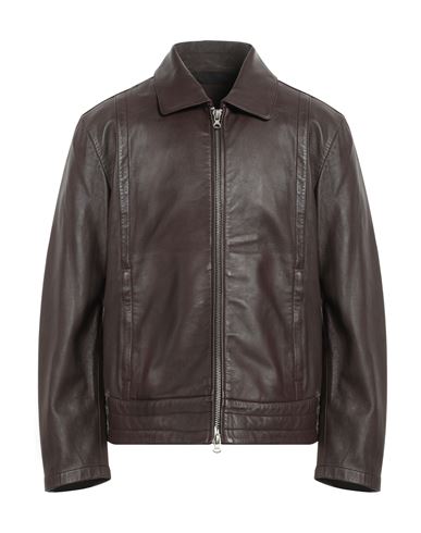 Shop Diesel Man Jacket Cocoa Size 46 Lambskin In Brown