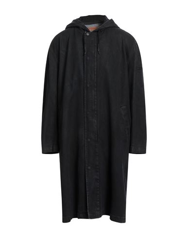 Shop Diesel Man Overcoat & Trench Coat Black Size Xxl Cotton, Elastane