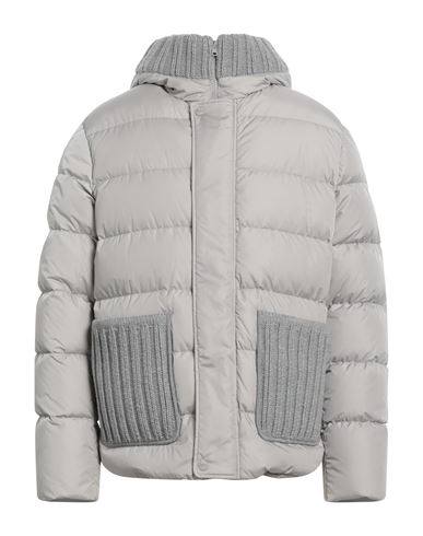 Shop Herno Man Down Jacket Light Grey Size 40 Polyamide, Acrylic, Wool