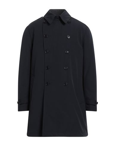 Shop Aspesi Man Overcoat & Trench Coat Midnight Blue Size Xxl Cotton, Polyester