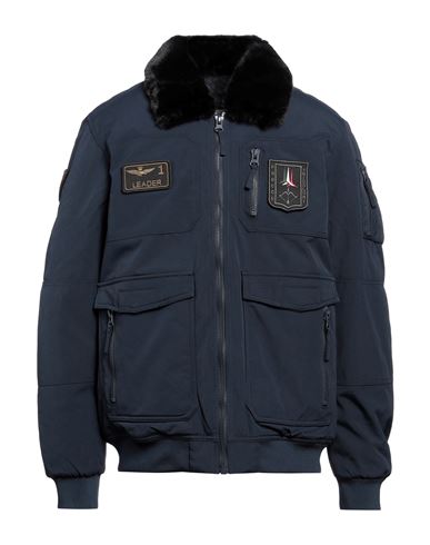 Shop Aeronautica Militare Man Jacket Midnight Blue Size 46 Polyamide