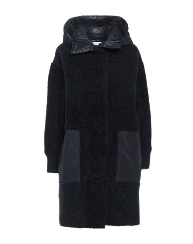 Shop Fabiana Filippi Woman Coat Black Size 2 Leather, Polyester, Virgin Wool, Silk, Ecobrass