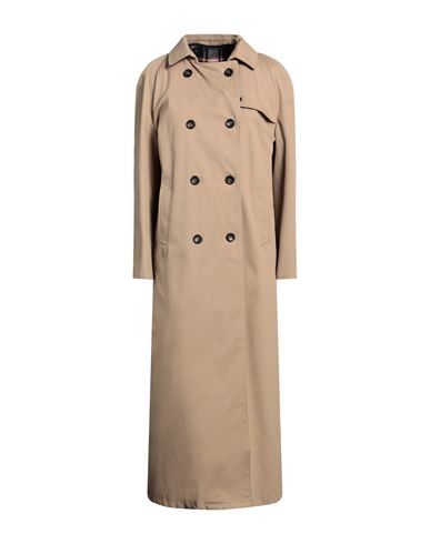 Shop Golden Goose Woman Overcoat & Trench Coat Sand Size S Cotton In Beige