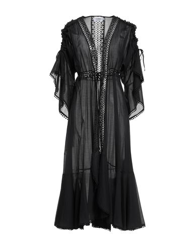 Charo Ruiz Ibiza Woman Overcoat & Trench Coat Black Size L Cotton, Polyester