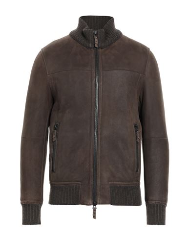 Gms-75 Man Jacket Dark Brown Size Xl Lambskin, Virgin Wool, Polyamide, Elastane