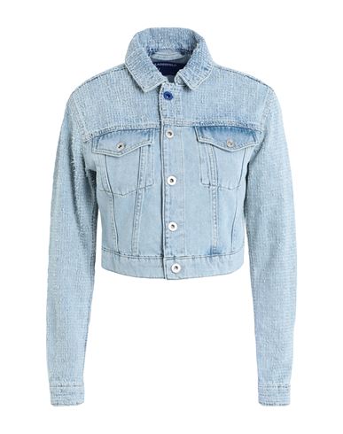 Karl Lagerfeld Jeans Klj Fitted Block Boucle Jacket Woman Denim Outerwear Blue Size L Organic Cotton
