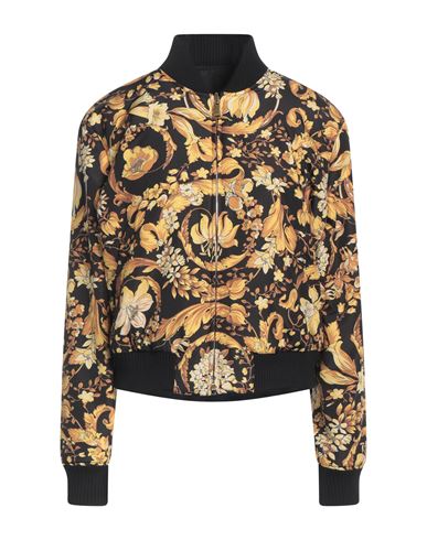 Versace Woman Jacket Black Size 8 Polyester, Wool, Acrylic, Polyamide, Elastane