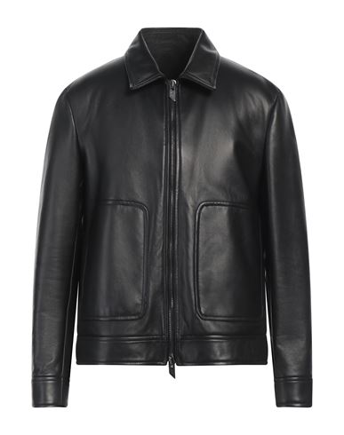 Salvatore Santoro Man Jacket Black Size 42 Ovine Leather