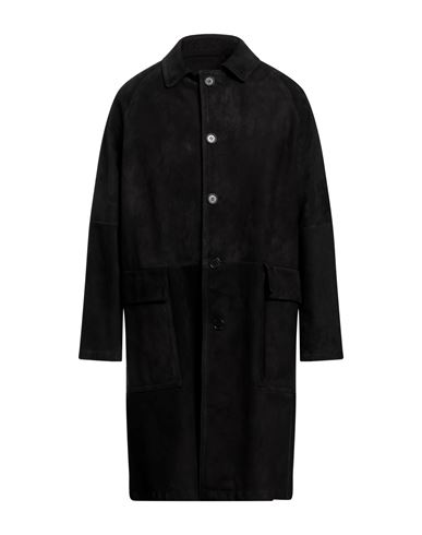 Shop Salvatore Santoro Man Coat Black Size 42 Ovine Leather