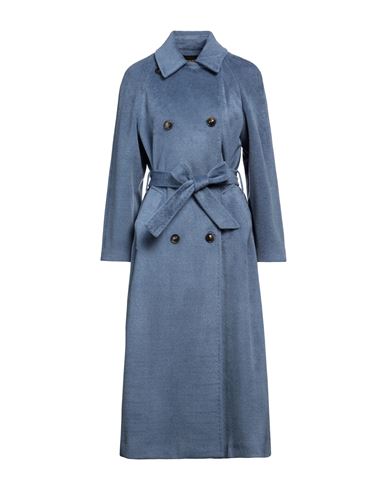 Cavalli Class Woman Coat Pastel Blue Size 8 Wool, Polyester, Acrylic