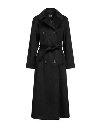 Cavalli Class Woman Coat Black Size 8 Wool, Polyester, Acrylic