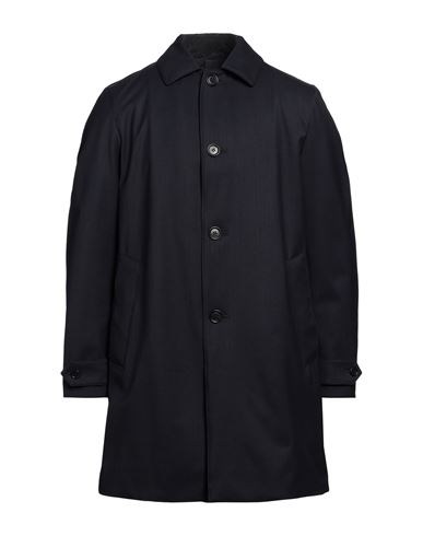 Aspesi Man Overcoat & Trench Coat Midnight Blue Size Xl Virgin Wool, Polyurethane