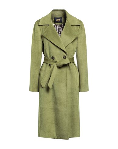 Cavalli Class Woman Coat Acid Green Size 6 Wool, Polyester, Acrylic