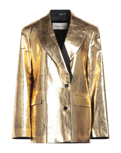 Shop Dries Van Noten Woman Blazer Gold Size 8 Wool