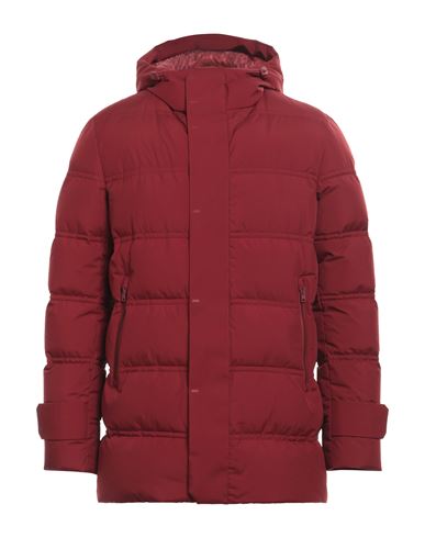 Herno Man Puffer Burgundy Size 40 Polyester In Red