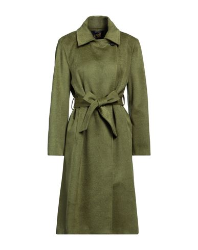Cavalli Class Woman Coat Green Size 10 Wool, Polyester, Acrylic