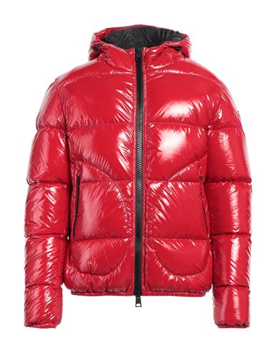 Herno Logo-patch Padded Puffer Jacket In Red