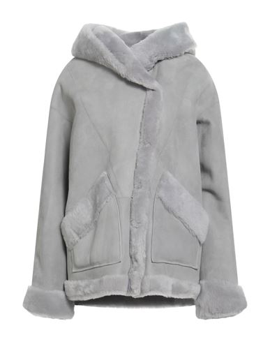 Shop Herno Woman Jacket Light Grey Size 6 Lambskin