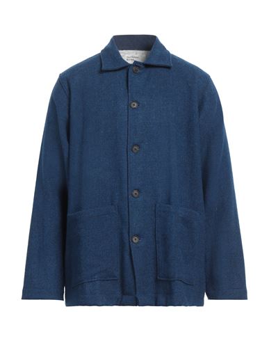 Shop Harris Tweed Man Jacket Blue Size L Cotton