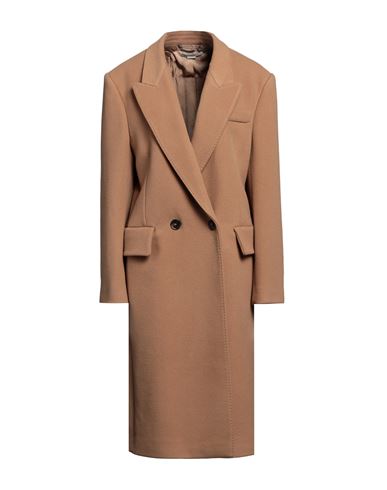Shop Stella Mccartney Woman Coat Camel Size 4-6 Wool In Beige