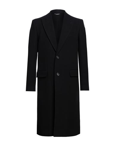 Shop Dolce & Gabbana Man Coat Midnight Blue Size 40 Virgin Wool, Polyamide, Cashmere