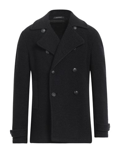 Shop Tagliatore Man Coat Black Size 44 Wool, Polyamide