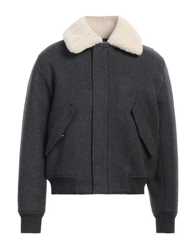 Ami Alexandre Mattiussi Man Coat Steel Grey Size M Virgin Wool, Acrylic, Wool, Elastane, Shearling